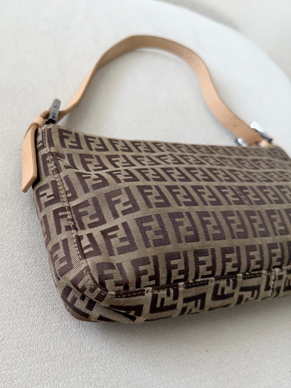 Fendi Tan Zuchinno Canvas Pochette - Picture 5 of 8